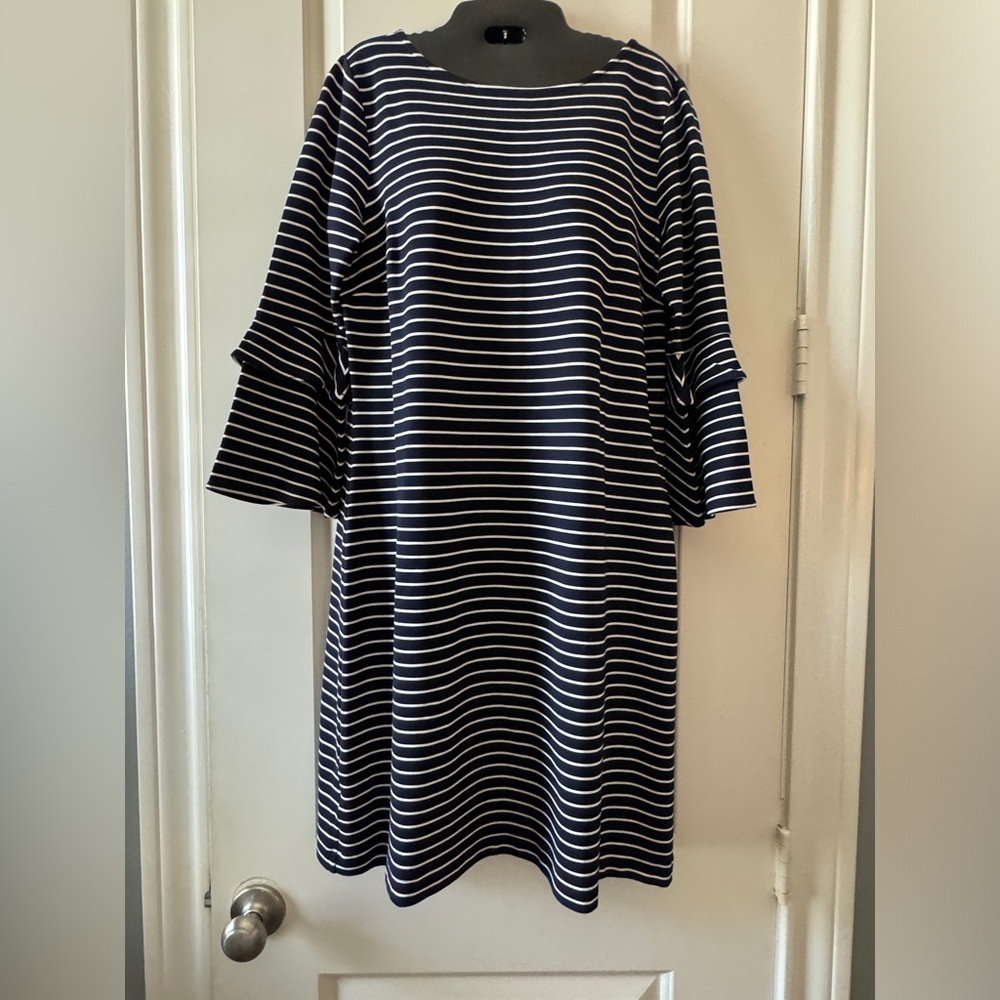 Striped Navy and White Dress